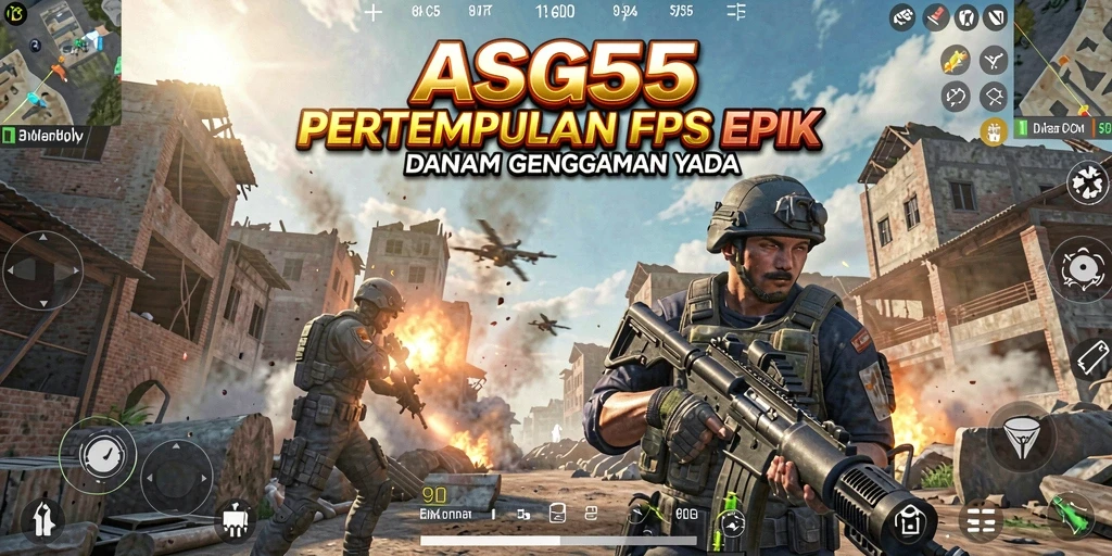 Tampilkan gameplay ASG55 dengan pertempuran FPS yang mendebarkan.