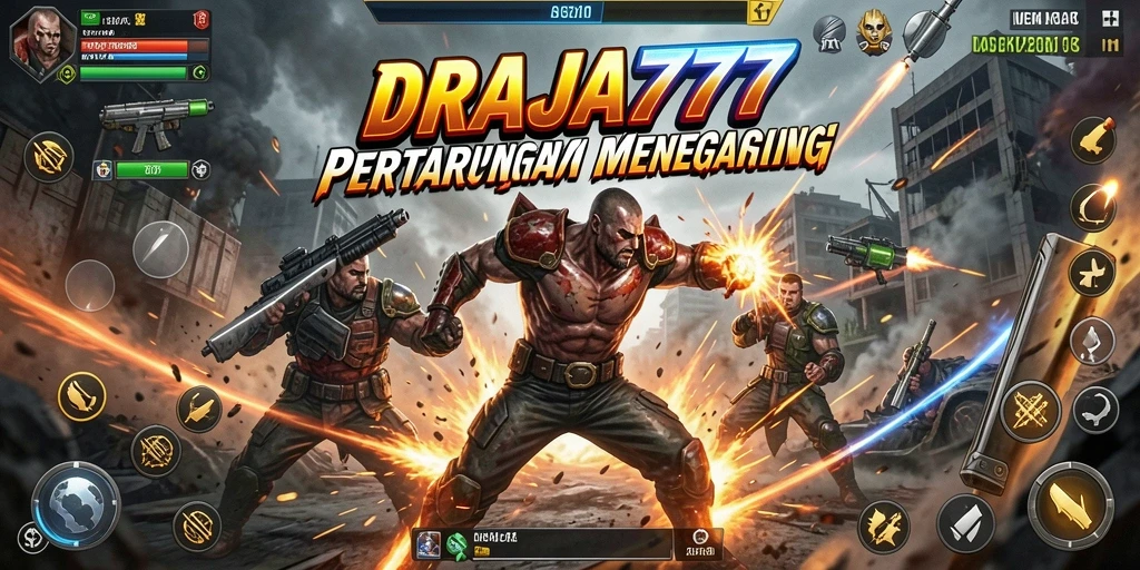 Tampilan gameplay dari DRAJA777 yang menampilkan pertarungan seru.