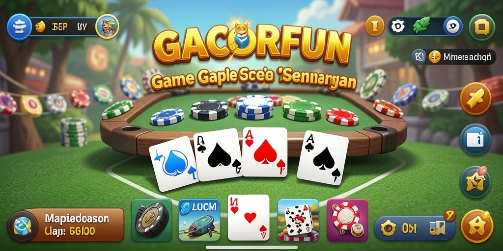 Tampilan gameplay seru GACORFUN saat bermain Gaple dengan teman.