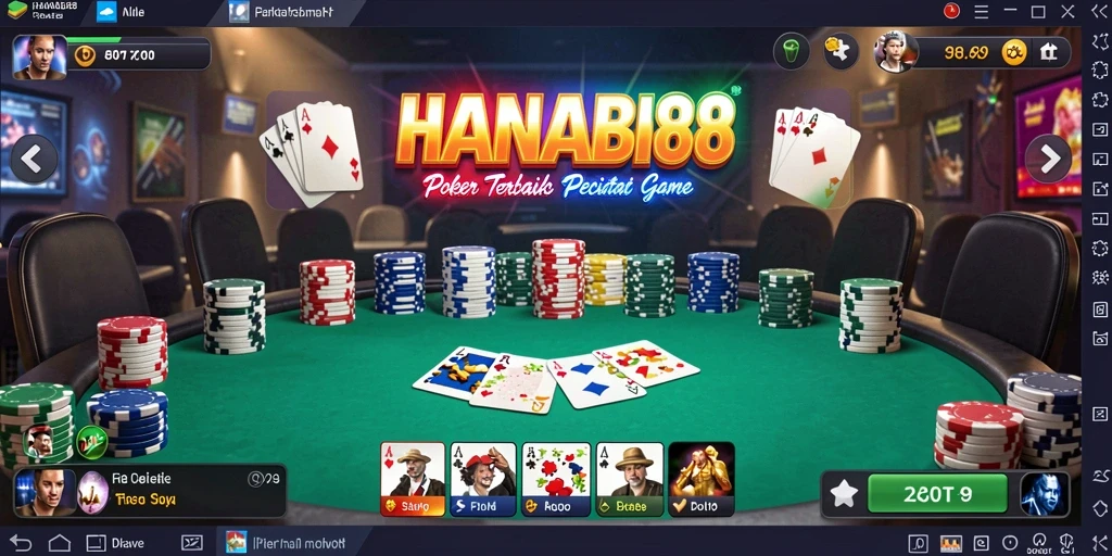 Tampilan menarik dari gameplay Poker di HANABI88, menampilkan aksi seru.