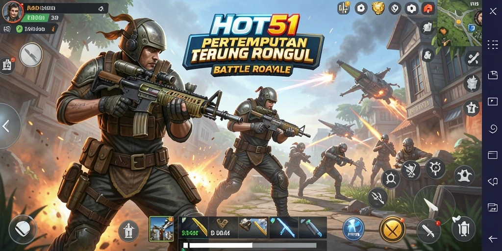 Tampilan gameplay HOT51 yang seru dalam pertempuran Battle Royale.