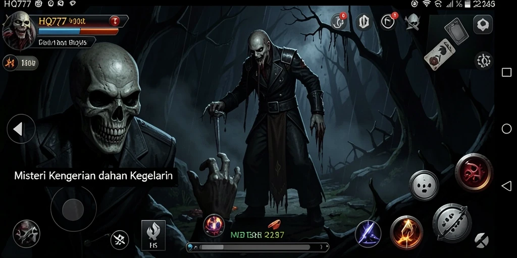 Tangkapan layar menampilkan momen mencekam dalam permainan Horror.