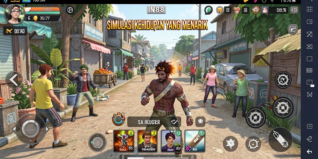 Tangkapan layar utama IN88 menampilkan gameplay simulasi yang realistis.