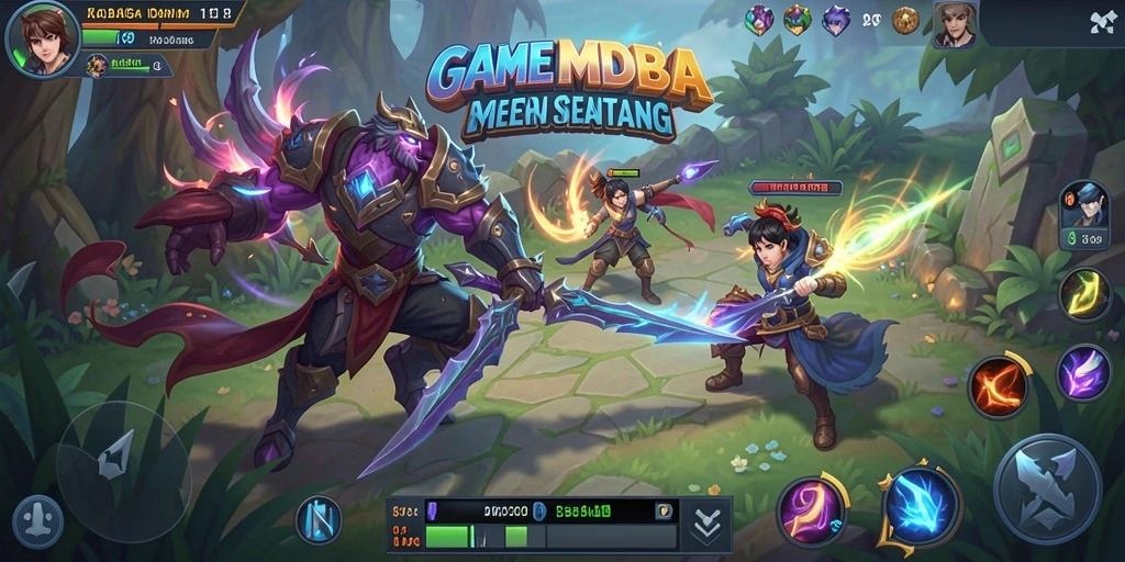Tampilan gameplay seru dalam KAGANDAN dengan pertempuran strategi.