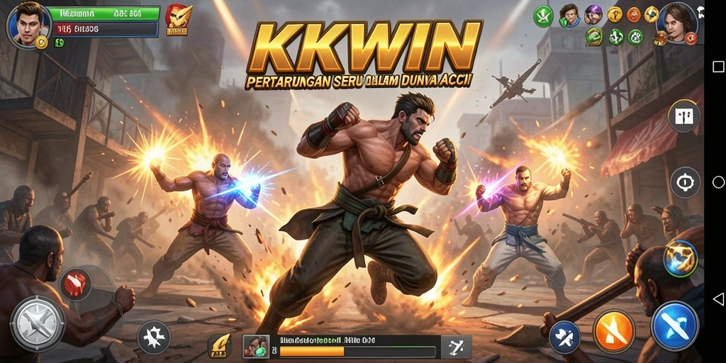 Screenshot KKWIN menunjukkan aksi pertarungan yang mendebarkan dengan grafik menawan.