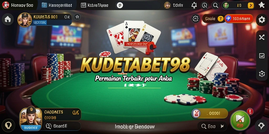 Screenshot gameplay KUDETABET98 menunjukkan serunya permainan Poker yang mendebarkan.