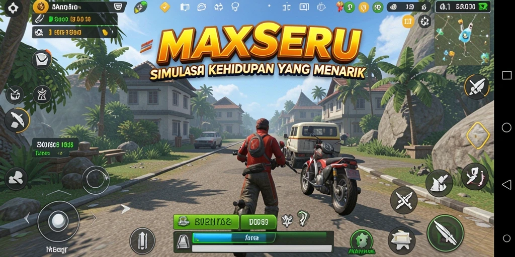 Tampilan gameplay <strong>MAXSERU</strong> yang menarik dan interaktif.