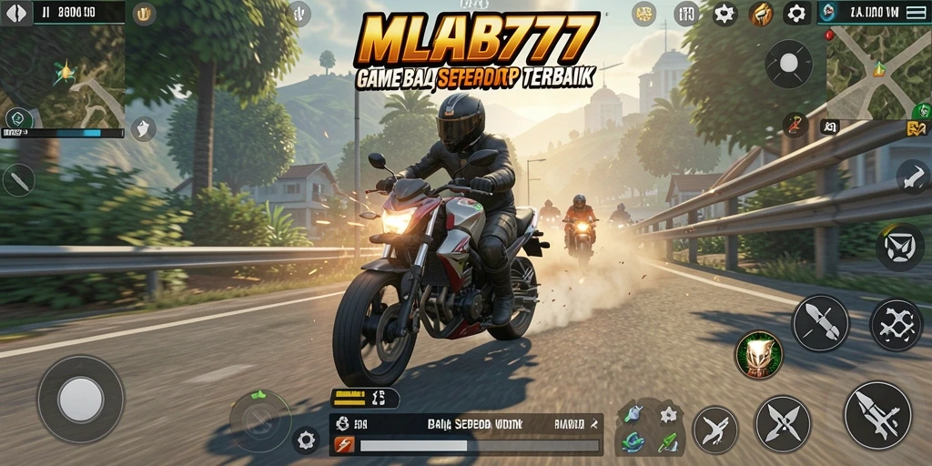 Tampilan gameplay balap motor yang seru dan penuh adrenalin.