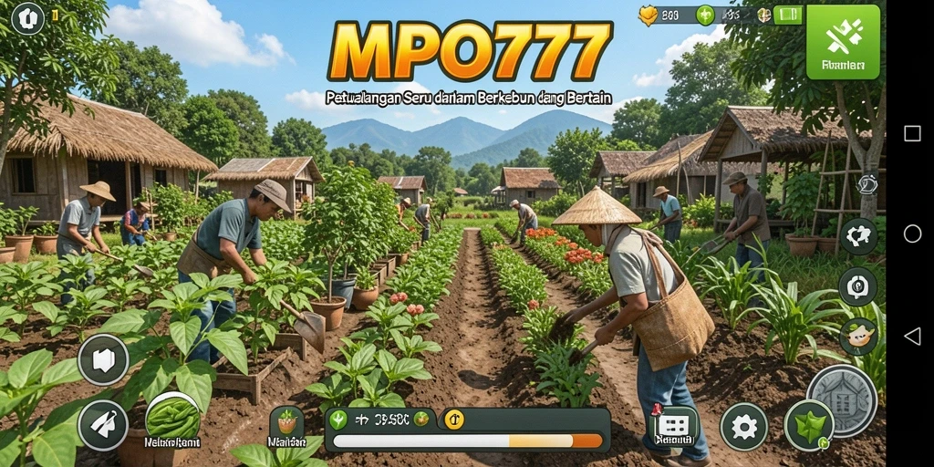 Tampilan menarik dari gameplay MPO777 saat bertani di lahan luas.