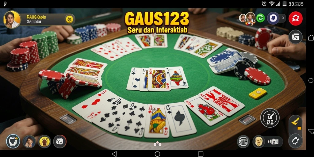 Screenshot utama PAUS123 menampilkan gameplay gaple yang seru dan interaktif.