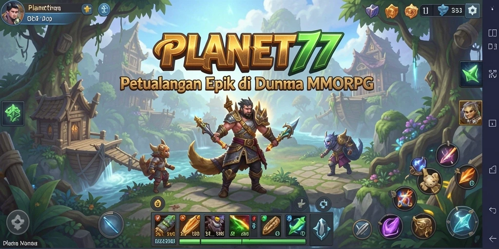 Tampilan screenshot <strong>PLANET77</strong> menampilkan aksi seru dalam game MMORPG.