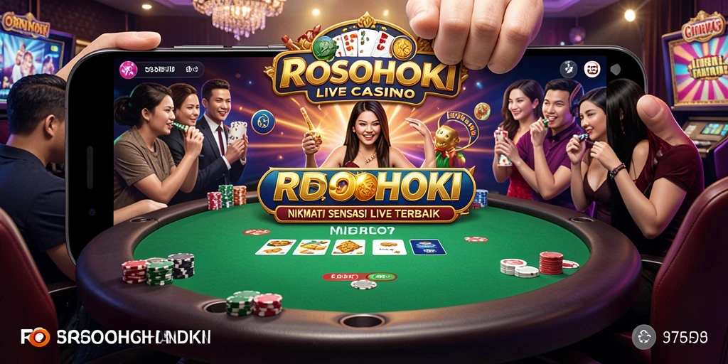 Tampilan gameplay menarik di ROSOHOKI dengan dealer langsung.