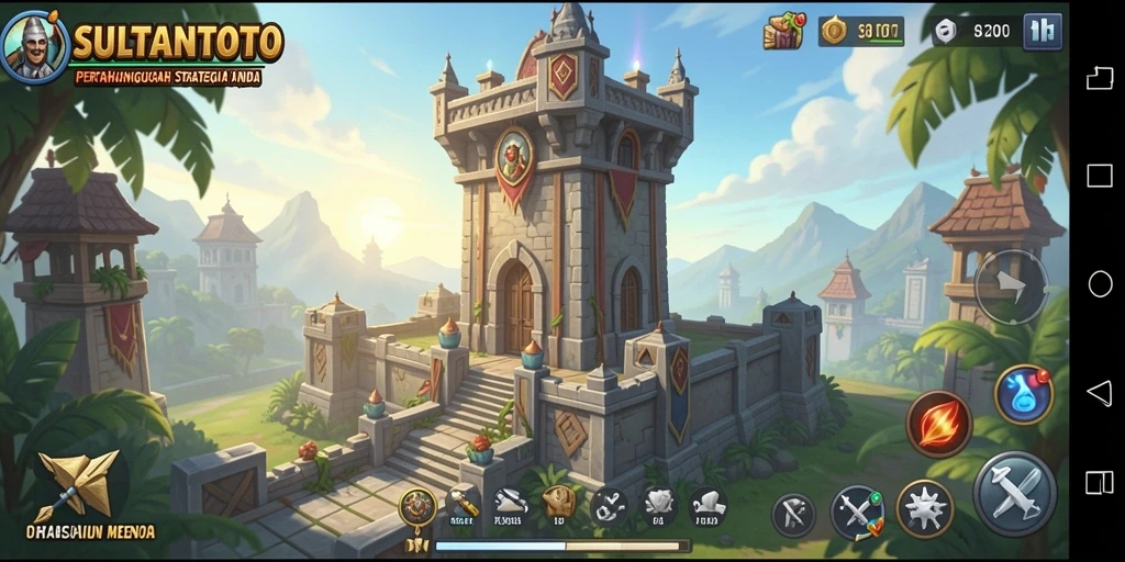 Screenshot menunjukkan aksi pertahanan menara dalam SULTANTOTO yang mendebarkan.