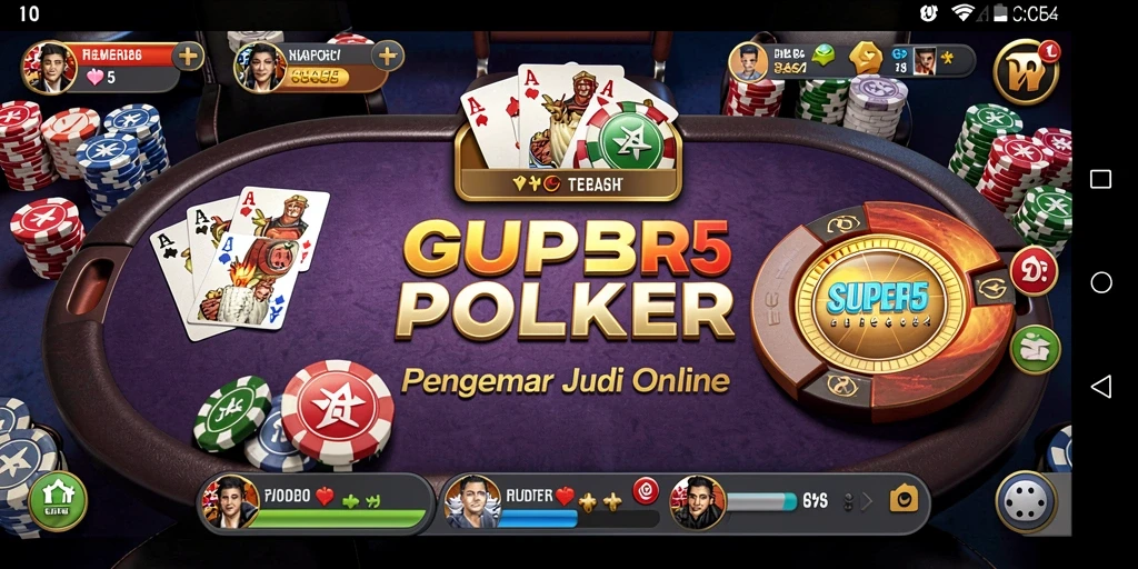 Tampilan screenshot <strong>SUPER5</strong> menunjukkan aksi seru permainan Poker.