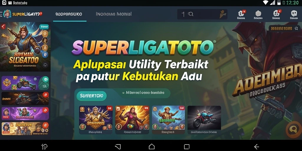 Tampilan antarmuka aplikasi SUPERLIGATOTO yang intuitif dan efisien.