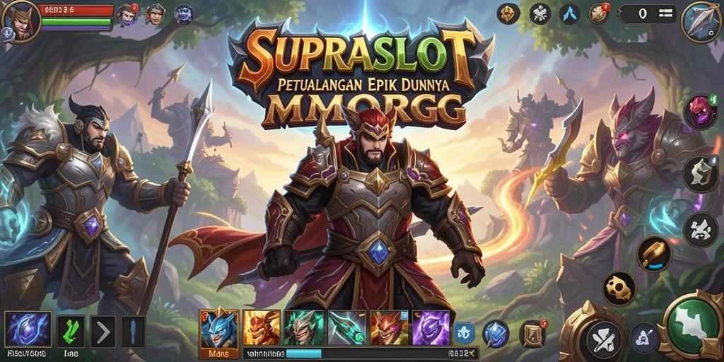 Screenshot action gameplay seru dalam SUPRASLOT MMORPG.