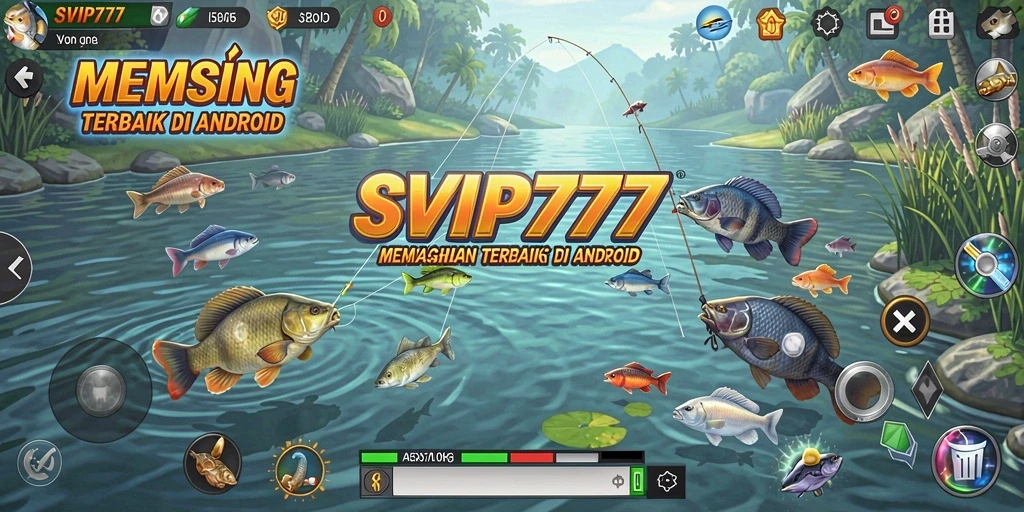 Tampilan gameplay SVIP777 yang menampilkan aksi memancing seru.