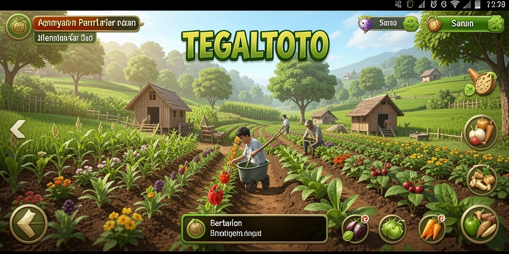 Gameplay menarik di TEGALTOTO dengan pertanian yang berwarna-warni.